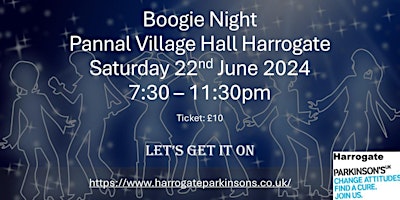 Boogie Night at Pannal Village Hall Harrogate primary image