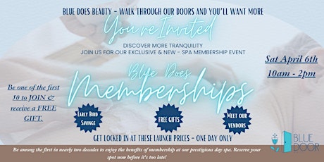 Blue Does Memberships - You're Invited to our Membership Launch