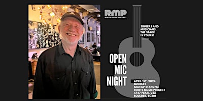 Imagem principal do evento Open Mic with Steve Koppe at Roots Music Project