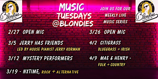 Imagen principal de Music Tuesdays at Blondies