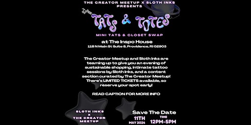 Primaire afbeelding van Tats & Totes | The Creator Meetup x Sloth Inks