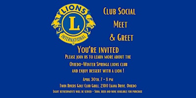 Primaire afbeelding van Oviedo-Winter Springs Lions Club Meet & Greet