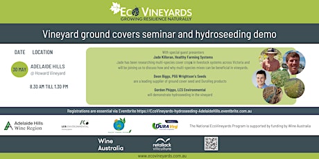 Adelaide Hills EcoVineyards ground covers seminar and hydroseeding demo