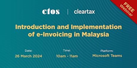 Imagem principal do evento Introduction and Implementation of e-Invoicing in Malaysia
