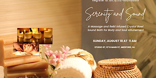 Imagem principal do evento Serenity & Sound - Massage & Reiki Infused  Crystal Bowl Sound Bath