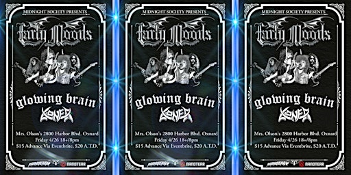 Primaire afbeelding van Early Moods Live w/ Glowing Brain & Goner