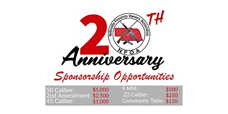 Sponsor NFOA's 20th Anniversary Banquet Celebration!