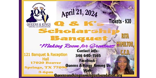 Primaire afbeelding van Q & K’s Scholarship Banquet