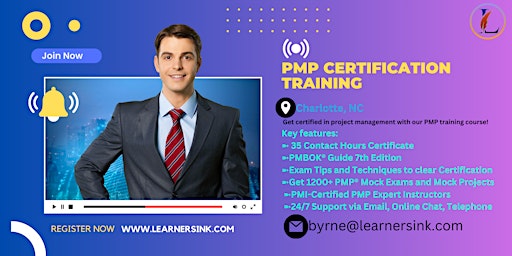 Primaire afbeelding van PMP Exam Prep Certification Training Courses in Charlotte, NC