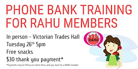 Hauptbild für Phone Banking Workshop for RAHU members