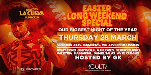 Hauptbild für La Cueva Superclub Thursdays | SYDNEY | THU 28 MAR  | EASTER LONG WEEKEND