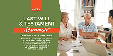 FREE Seminar on Wills, Enduring Guardianship & Powers of Attorney primary image