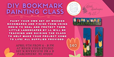 DIY Bookmark Painting Class at Resin Vibes Studio! primary image