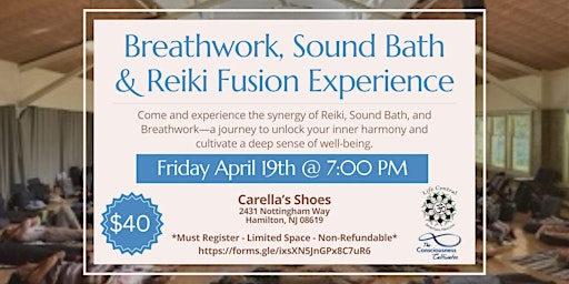 Breathwork, Sound Bath, Reiki Fusion of Healing primary image