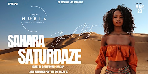 Primaire afbeelding van Sahara SaturDaze Brunch Party at Cafe Nubia