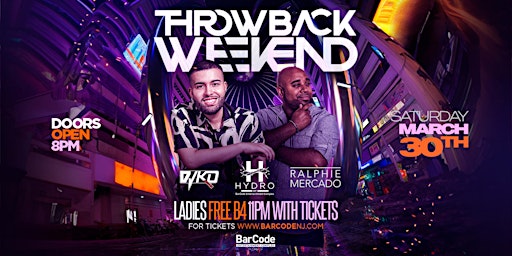 Imagen principal de Throwback Weekend w/ DJ KD & Ralphie Mercado | BarCode, Elizabeth, NJ