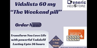 Immagine principale di Vidalista 60 mg (Cialis): Top ED Solution | Genericmedsstore 