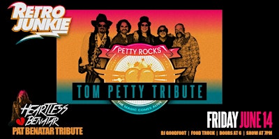 Imagem principal do evento PETTY ROCKS (Tom Petty Tribute) + HEARTLESS BENATAR... LIVE at Retro Junkie