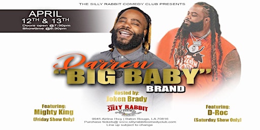 Primaire afbeelding van The Silly Rabbit Comedy Club Presents: Darren "Big Baby" Brand