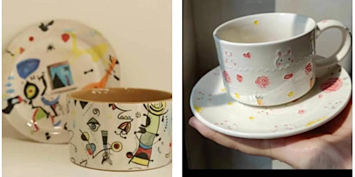 Ceramic Painting Class: Tea / Coffee Cup and Saucer  primärbild