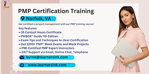 Primaire afbeelding van PMP Exam Prep Certification Training Courses in Norfolk, VA