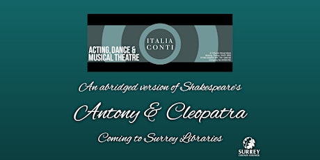 Shakespeare's Antony and Cleopatra is coming to Farnham Library