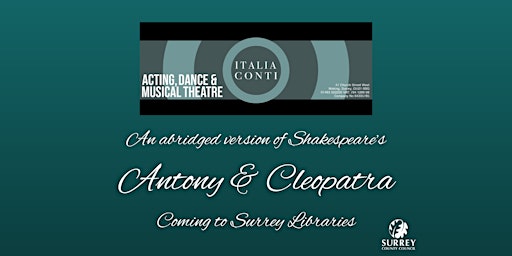 Image principale de Shakespeare's Antony and Cleopatra is coming to Farnham Library