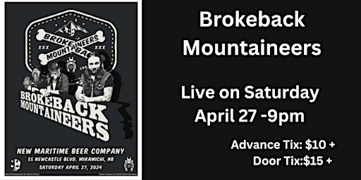 Imagem principal do evento Brokeback Mountaineers live at New Maritime