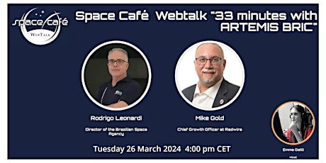 Hauptbild für Space Café Webinar “33 minutes with Artemis BRICS”