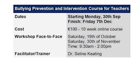 Bullying Prevention and Intervention Course Online for Teachers primary image