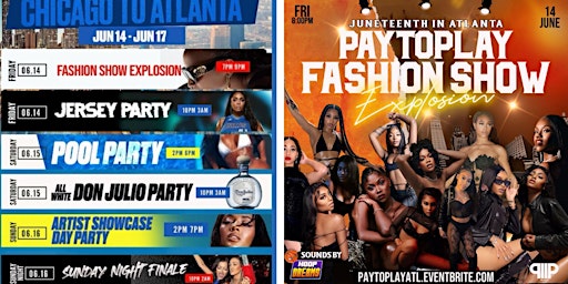 Primaire afbeelding van PAYTOPLAY JUNETEENTH FASHION SHOW EXPLOSION IN ATLANTA