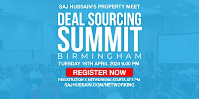 Primaire afbeelding van Property Networking | The Saj Hussain Property Meet | 16th April 2024