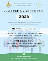 Primaire afbeelding van College & Career Fair- Nu Alpha Omega Chapter of Alpha Kappa Alpha Sorority