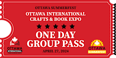 Group Pass | Ottawa  International  Food & Book Expo 2024 - April 27 primary image