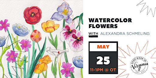 Immagine principale di Watercolor Flowers w/Alexandra Schmeling 
