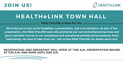 Primaire afbeelding van HEALTHeLINK Town Hall