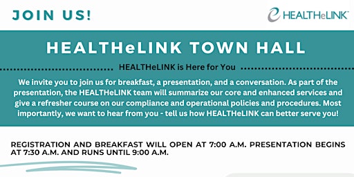 Primaire afbeelding van HEALTHeLINK Town Hall