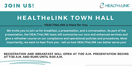 HEALTHeLINK Town Hall primary image