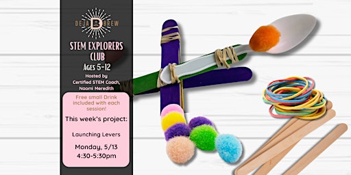 Primaire afbeelding van STEM Explorers Club for Kids, Ages 5-12: Launching Levers [Monday]