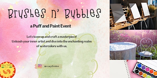 Immagine principale di Brushes & Bubbles: Puff and Paint Watercolor Extravaganza! 