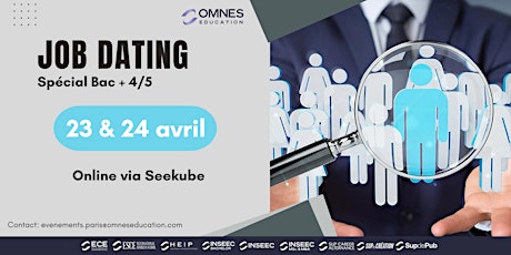 Job dating 23 & 24 avril -  Spécial Bac+4/5 - Stages et alternance - online