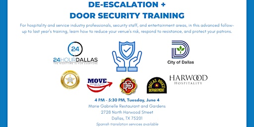 Hauptbild für 24HourDallas De-Escalation & Door Security Training