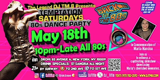Immagine principale di 80s Dance Extravaganza with the Legend DJ TM.8 