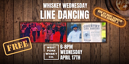 Imagem principal do evento Whiskey Wednesday Boot Scooting With Cowboy J