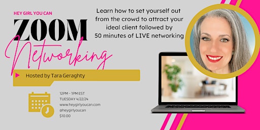 Primaire afbeelding van Women's Online Networking Hosted by Hey Girl You Can