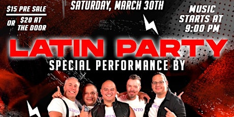 LATIN PARTY Saturday March 30th @Barcelonatavern, Hosted by Chris Mardones