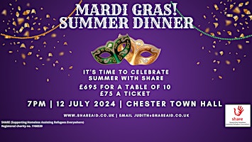 Imagen principal de Mardi Gras! Summer Party in aid of SHARE Chester