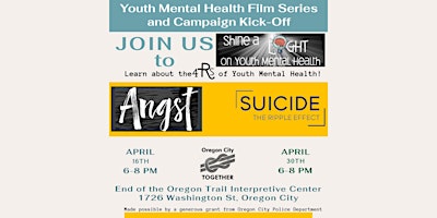 Imagem principal do evento Youth Mental Health Film Series -- Suicide: The Ripple Effect