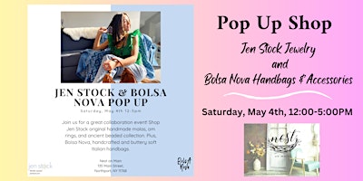 Primaire afbeelding van Pop-Up Shop -  Jen Stock Jewelry & Bolsa Nova Handbags & Accessories
