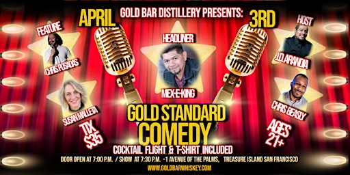 Imagen principal de Whiskey & Comedy: Gold Standard Comedy at Gold Bar Distillery